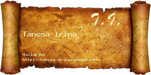Tancsa Irina névjegykártya